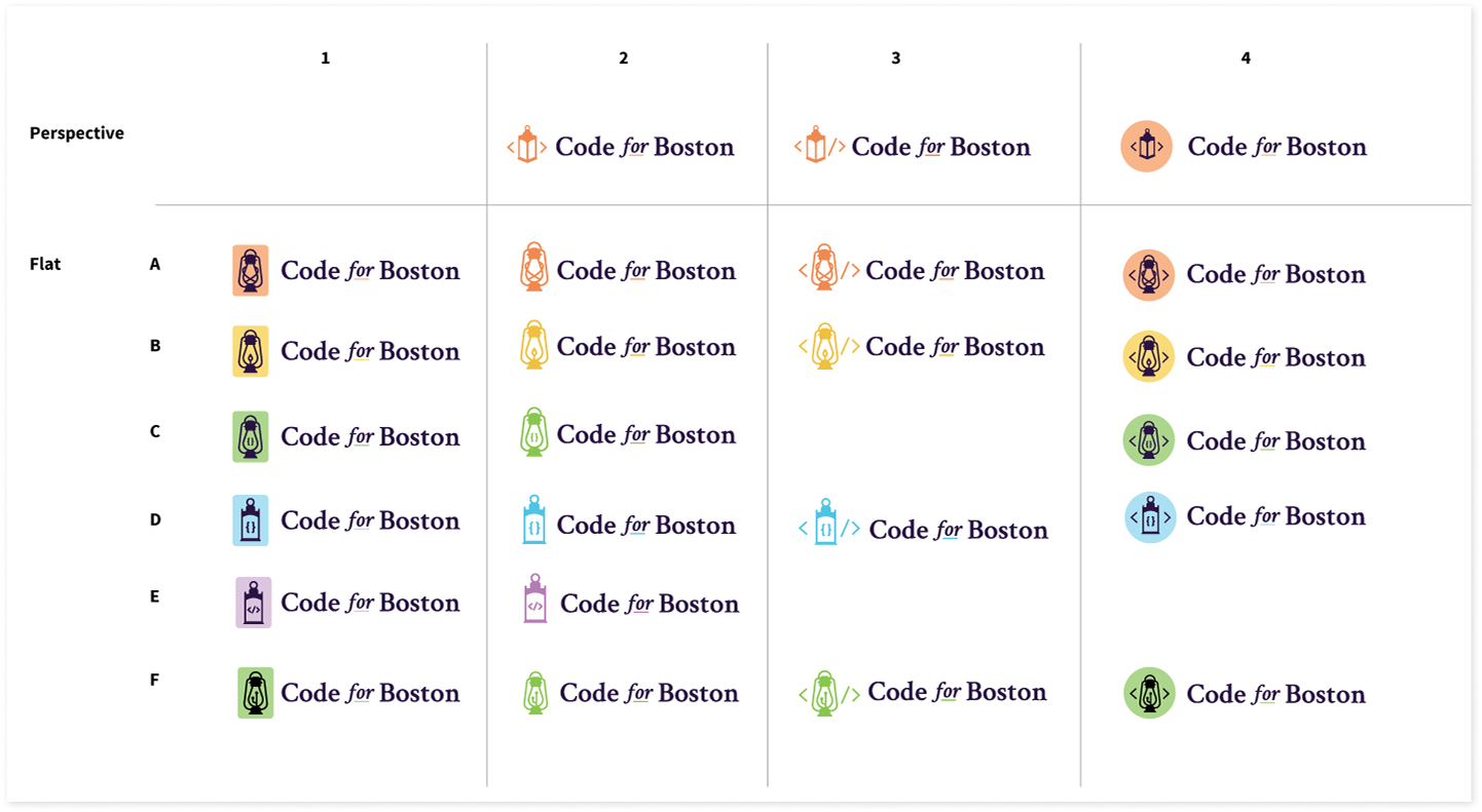 A grid of iterations of lanterns in different styles and colors